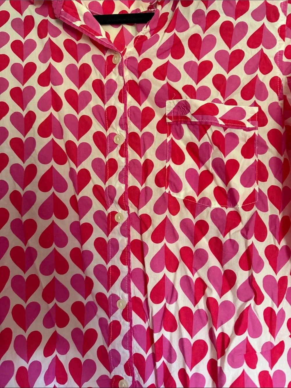 Women’s Pink Heart-Print Pajama Set - Brand: Victoria’s Secret